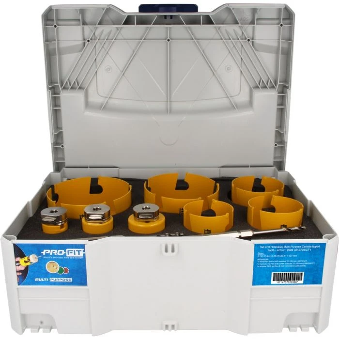 ProFit Multi Purpose Gatzagenset 9 Stuks 32-35-44-51-68-76-82-111-127 Mm. 1 ProFit Multi Purpose Gatzagenset 9 Stuks 32-35-44-51-68-76-82-111-127 Mm.