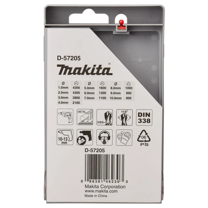 Makita D-57205 Metaalborenset 10-delig 4 Makita D-57205 Metaalborenset 10-delig - Afbeelding 4