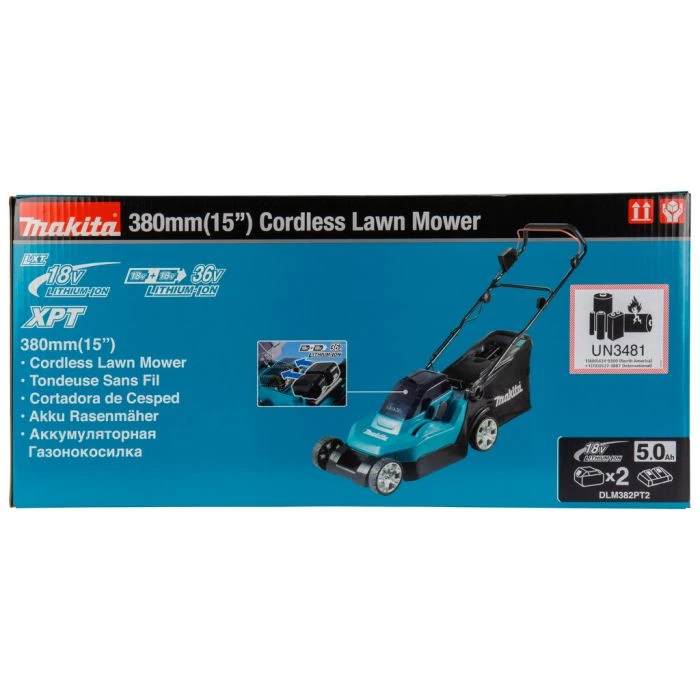 Makita DLM382PT2 LXT 2x18 V Accu Grasmaaier 38 Cm 4 Makita DLM382PT2 LXT 2x18 V Accu Grasmaaier 38 Cm - Afbeelding 4