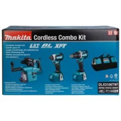 Makita DLX3106TW1 18 V Combiset Voor (slag)schroeven En Boren In Hout En Beton 8 Makita DLX3106TW1 18 V Combiset Voor (slag)schroeven En Boren In Hout En Beton -Gereedschapswinkel DLX3106TW1 A1C1