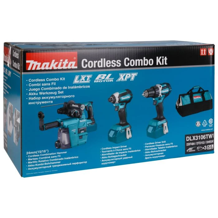 Makita DLX3106TW1 18 V Combiset Voor (slag)schroeven En Boren In Hout En Beton 5 Makita DLX3106TW1 18 V Combiset Voor (slag)schroeven En Boren In Hout En Beton - Afbeelding 5
