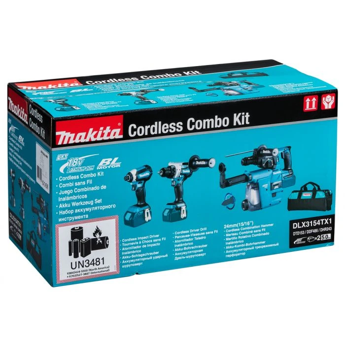 Makita DLX3154TX1 18 V Combiset Voor Allround Tot Zwaar Boor-en Schroefwerk 7 Makita DLX3154TX1 18 V Combiset Voor Allround Tot Zwaar Boor-en Schroefwerk - Afbeelding 7