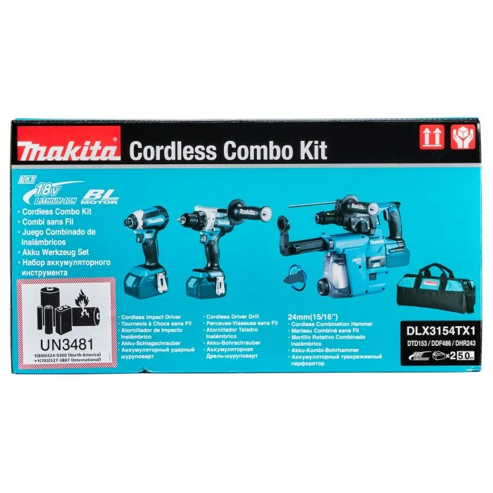 Makita DLX3154TX1 18 V Combiset Voor Allround Tot Zwaar Boor-en Schroefwerk 4 Makita DLX3154TX1 18 V Combiset Voor Allround Tot Zwaar Boor-en Schroefwerk - Afbeelding 4