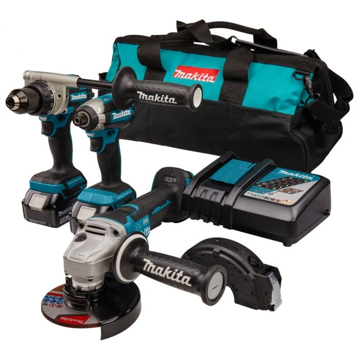 Makita DLX3156TX1 18 V Combiset Boren, (slag)schroeven En Slijpen 1 Makita DLX3156TX1 18 V Combiset Boren, (slag)schroeven En Slijpen