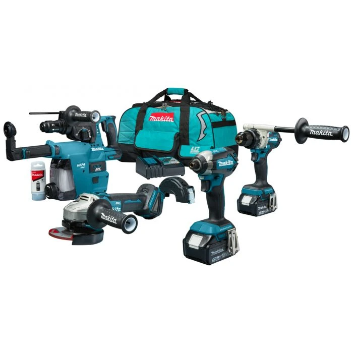 Makita DLX4155TX1 18 V Combiset Voor Allround Tot Zwaar Boor-, Schroef- En Slijpwerk 1 Makita DLX4155TX1 18 V Combiset Voor Allround Tot Zwaar Boor-, Schroef- En Slijpwerk