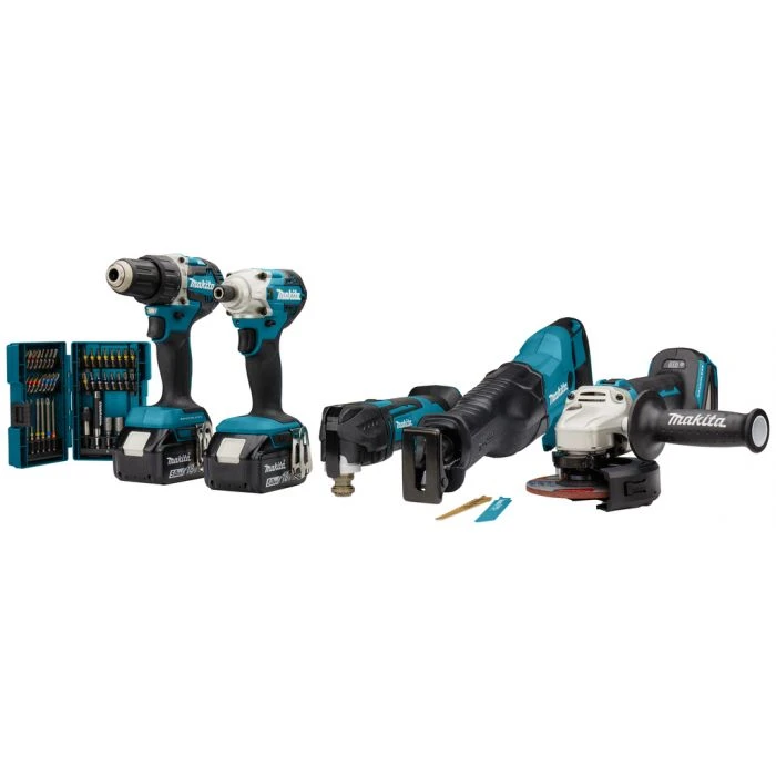 Makita DLX5068TX1 18 V Combiset Voor (slag)schroeven, Boren, Slijpen En Zagen En Met Multitool 3 Makita DLX5068TX1 18 V Combiset Voor (slag)schroeven, Boren, Slijpen En Zagen En Met Multitool - Afbeelding 3