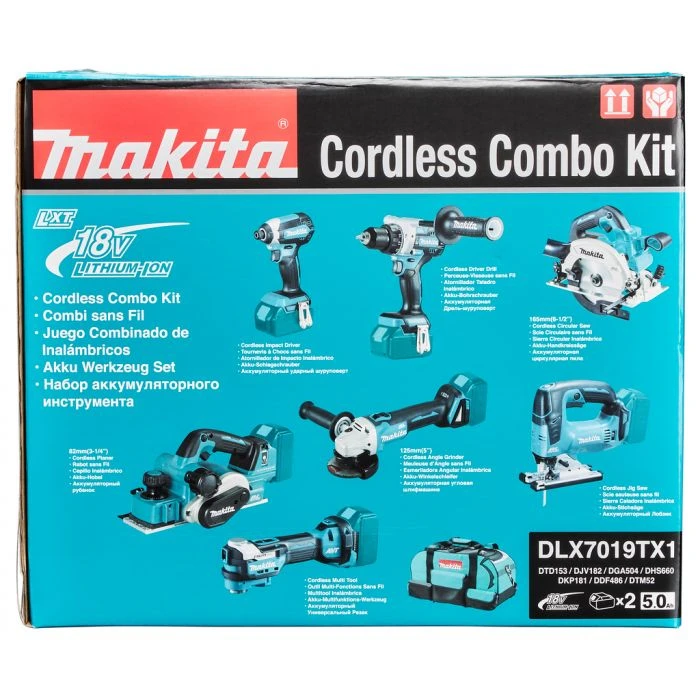 Makita DLX7019TX1 18 V Combiset Voor (slag)schroeven, Boren, Slijpen, Schaven En Zagen En Met Multitool 4 Makita DLX7019TX1 18 V Combiset Voor (slag)schroeven, Boren, Slijpen, Schaven En Zagen En Met Multitool - Afbeelding 4