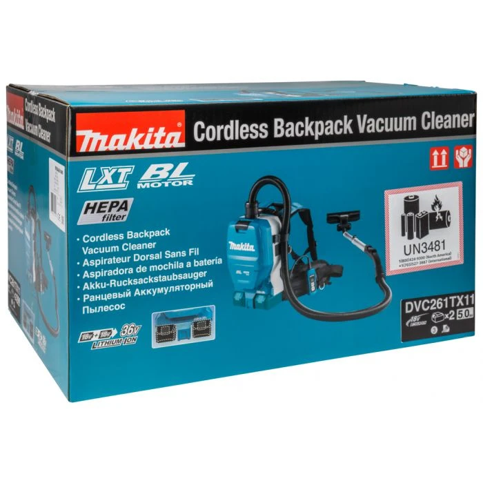 Makita DVC261TX11 2x18 V Rugstofzuiger Voor Schoonmaak 12 Makita DVC261TX11 2x18 V Rugstofzuiger Voor Schoonmaak - Afbeelding 12
