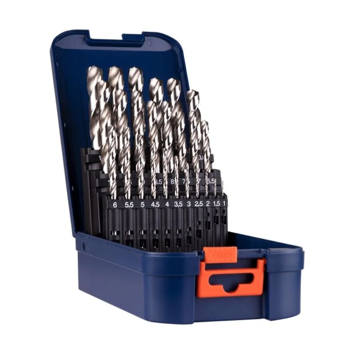 Rotec Spiraalborenset '105', DIN338, Type N, 25-dlg, ø1-13 ABS 1 Rotec Spiraalborenset '105', DIN338, Type N, 25-dlg, ø1-13 ABS