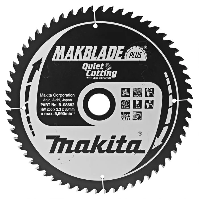 Makita B-08682 Zaagb Q+C 255x30x2,3 60T 5g 1 Makita B-08682 Zaagb Q+C 255x30x2,3 60T 5g