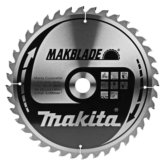 Makita B-08997 Zaagb Hout 305x30x2,3 40T 5g 1 Makita B-08997 Zaagb Hout 305x30x2,3 40T 5g
