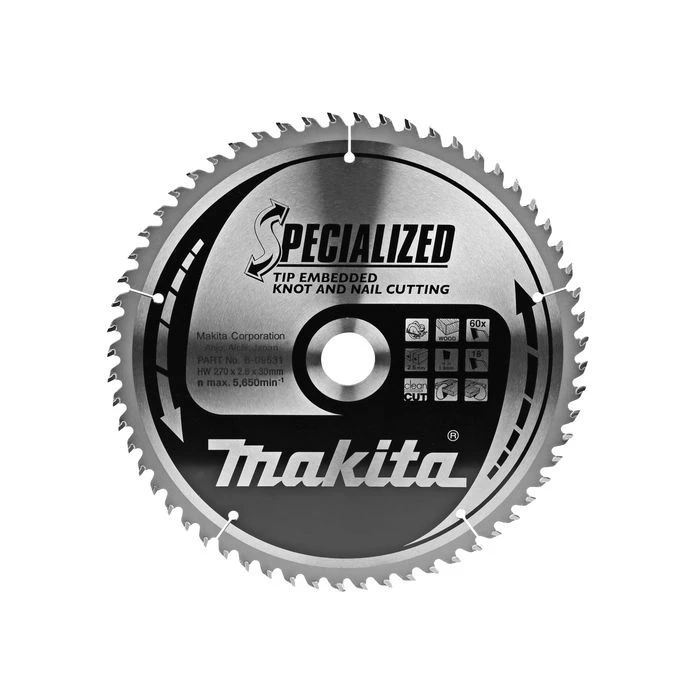 Makita B-09531 Cirkelzaagblad Hout (noest/spijker) 2 Makita B-09531 Cirkelzaagblad Hout (noest/spijker) - Afbeelding 2