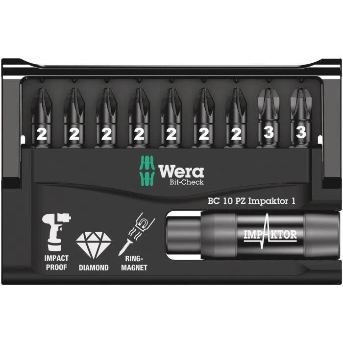 Wera BIT-CHECK 10 PZ IMPAKTOR 1, 10 -DELIG 2 Wera BIT-CHECK 10 PZ IMPAKTOR 1, 10 -DELIG - Afbeelding 2