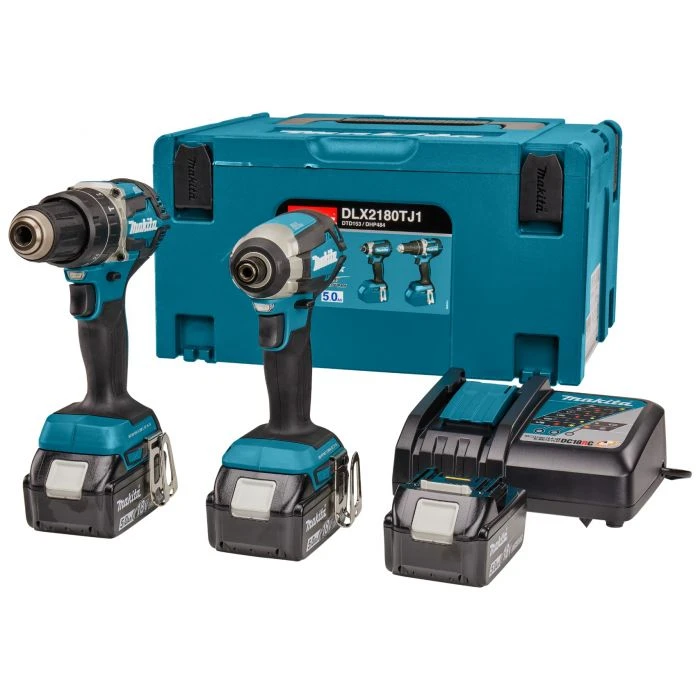 Makita DLX2180TJ1 18 V Combiset Voor Allround (klop)boor- En (slag)schroefklussen 4 Makita DLX2180TJ1 18 V Combiset Voor Allround (klop)boor- En (slag)schroefklussen - Afbeelding 4
