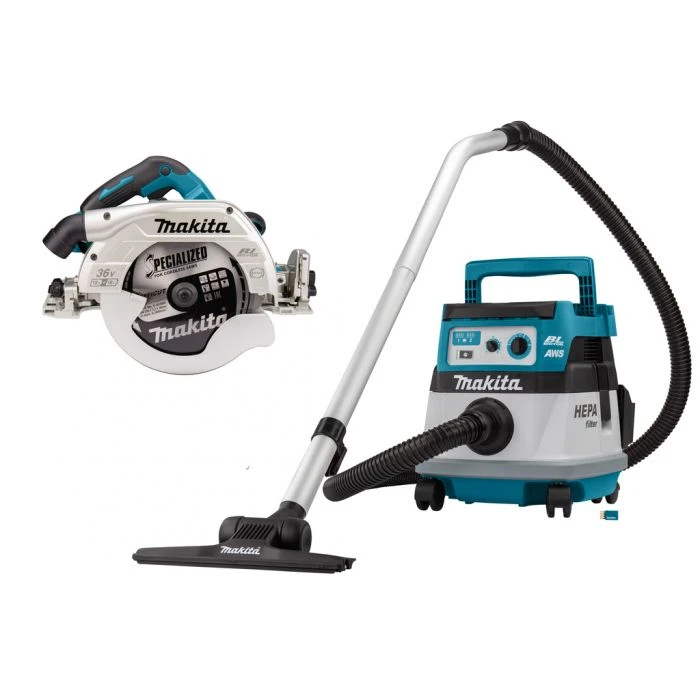 Makita DLX2390UX1 2x18 V AWS Combiset Voor Zagen (235mm) En Stofzuigen 2 Makita DLX2390UX1 2x18 V AWS Combiset Voor Zagen (235mm) En Stofzuigen - Afbeelding 2