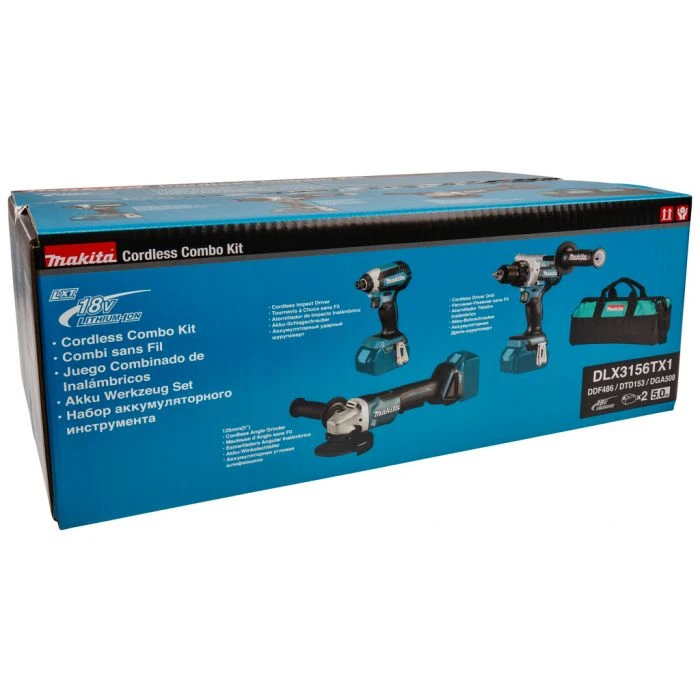 Makita DLX3156TX1 18 V Combiset Boren, (slag)schroeven En Slijpen 7 Makita DLX3156TX1 18 V Combiset Boren, (slag)schroeven En Slijpen - Afbeelding 7